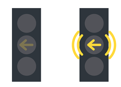 <p>A flashing yellow arrow</p>