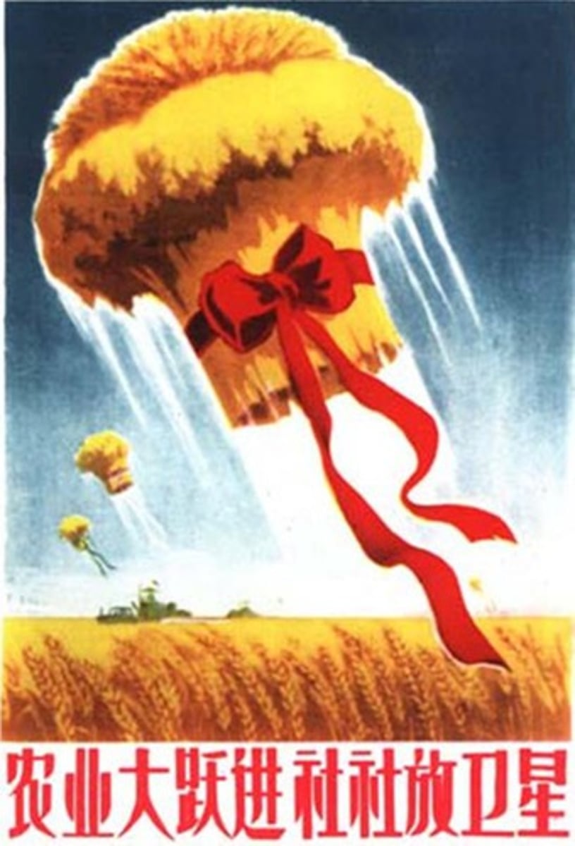 <p>Started by Mao Zedong, combined collective farms into People's Communes, failed because there was no incentive to work harder, ended after 2 years.</p>