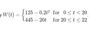 <p><span>Consider the piecewise function&nbsp;W. Which of the following is a correct statement about the average rates of change of&nbsp;W&nbsp;?</span></p>