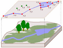<p>a conceptualization of the world that represents spatial data as a series of vector objects (points, lines, and polygons)</p>