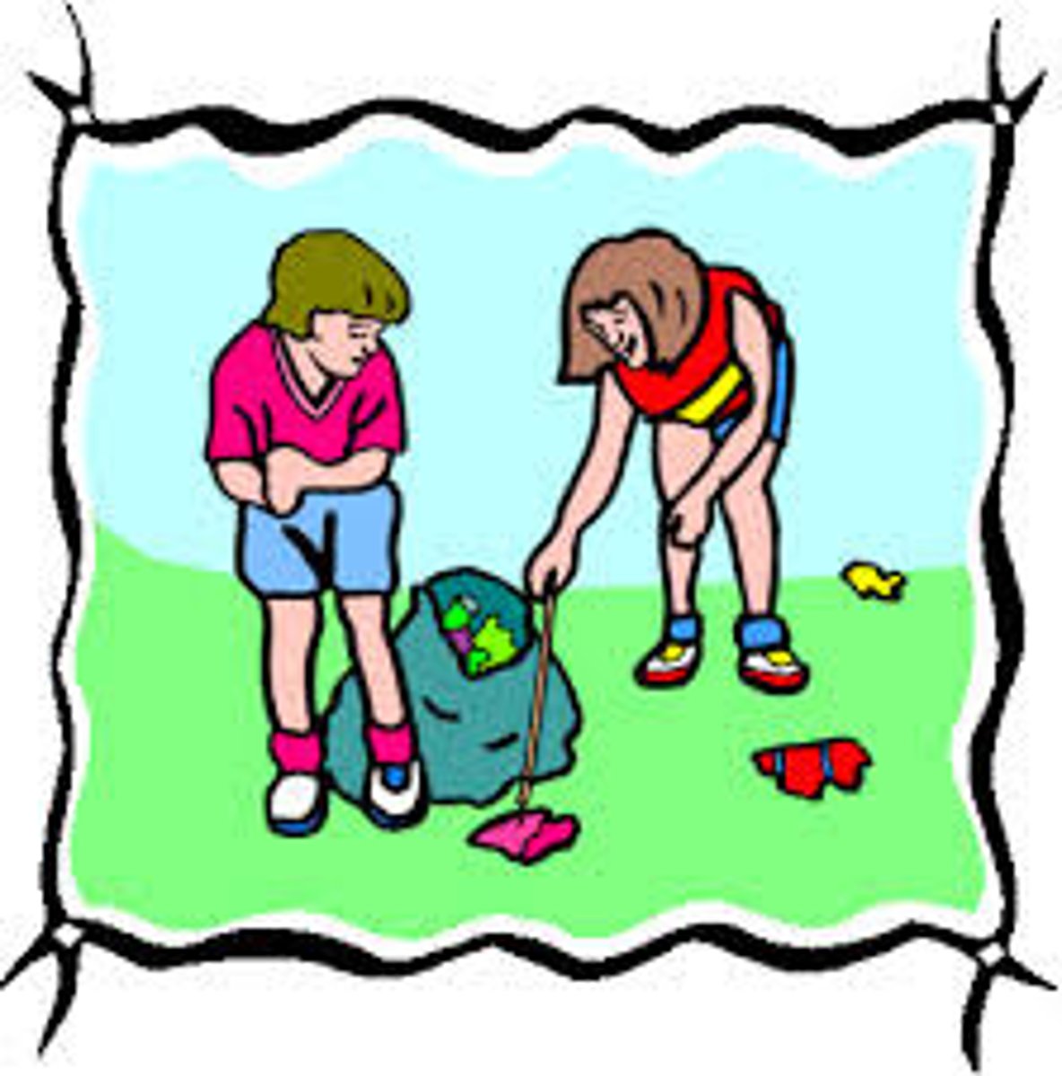<p>to pick up the trash</p>