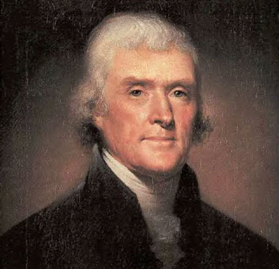 3rd President of the United States, Virginian, Democratic Republican who believed in an agrarian vision of America with a weak central government. Responsible for the Louisiana Purchase.