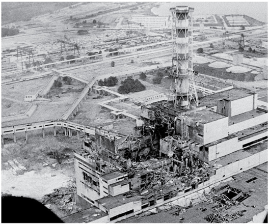 <p><span><span>•On April 26, 1986,  power plant had a meltdown in one of the reactors</span></span></p><p><span><span>*This disaster killed 31 and put thousands of others at risk of future cancer death</span></span></p><p><span><span>•To test generators</span></span></p><p><span><span>•Engineers disabled the safety systems</span></span></p><p><span><span>•Withdrew control rods, shut off steam to generators, and reduced coolant water to reactor</span></span></p><p><span><span>•Lacking coolant, radioactive heat energy increased</span></span></p><p style="text-align: left;"></p><p><span><span>•Too late, engineers inserted control rods</span></span></p><p><span><span>•Explosions blew off the top of the reactor</span></span></p><p><span><span>•Fire burned for days</span></span></p><p><span><span>Radioactivity spread over thousands of miles</span></span></p>