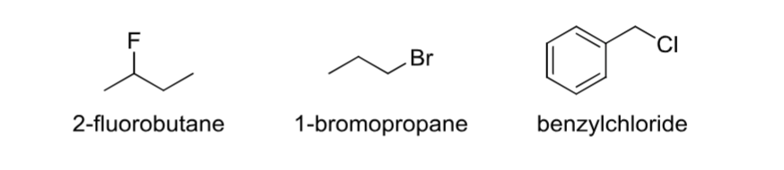 <p>A carbon group with a <strong>(Group 17)halogen</strong> attached.</p>