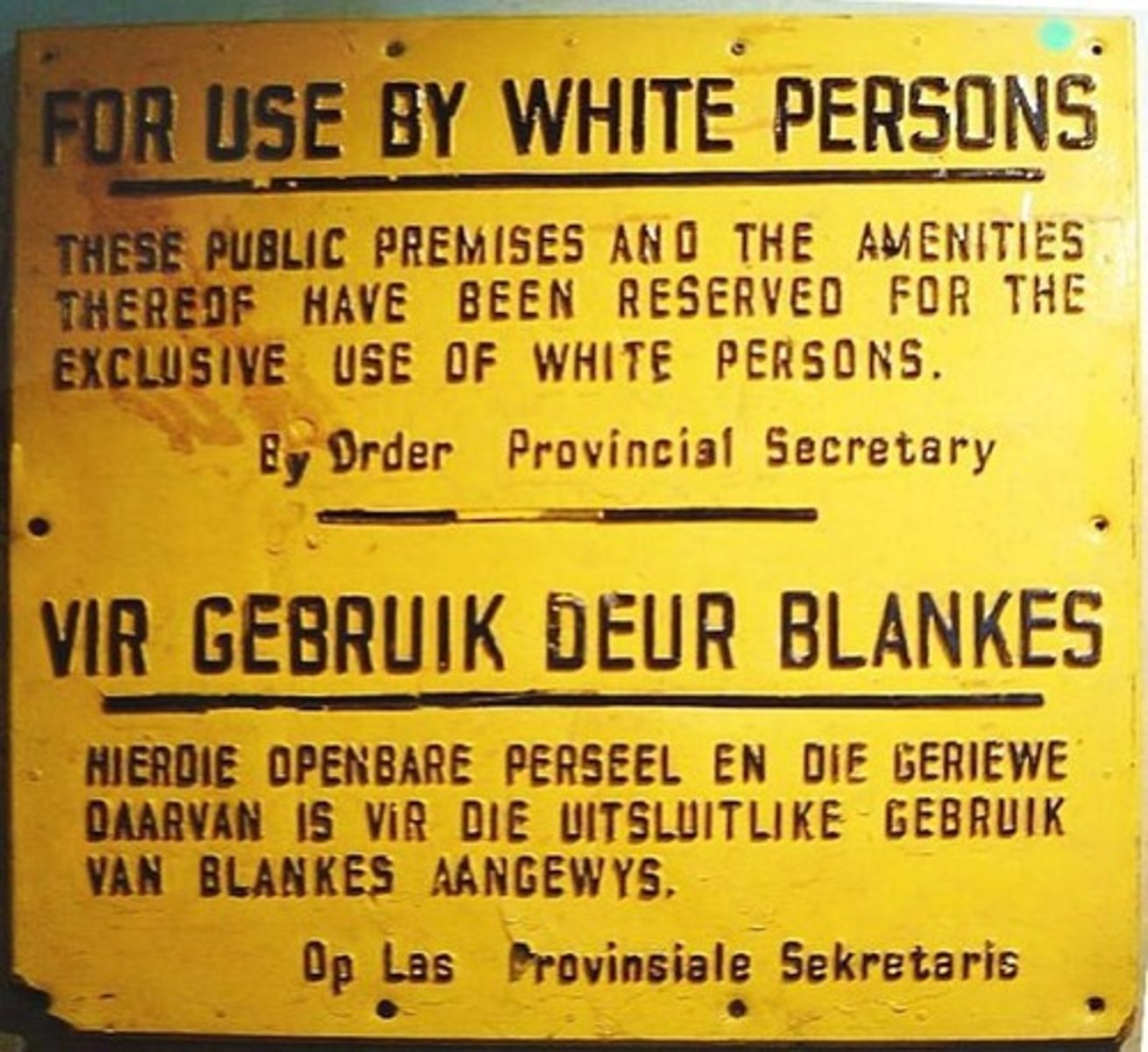 <p>A social policy of racial segregation in British South Africa involving political and economic and legal discrimination against non-whites.</p>