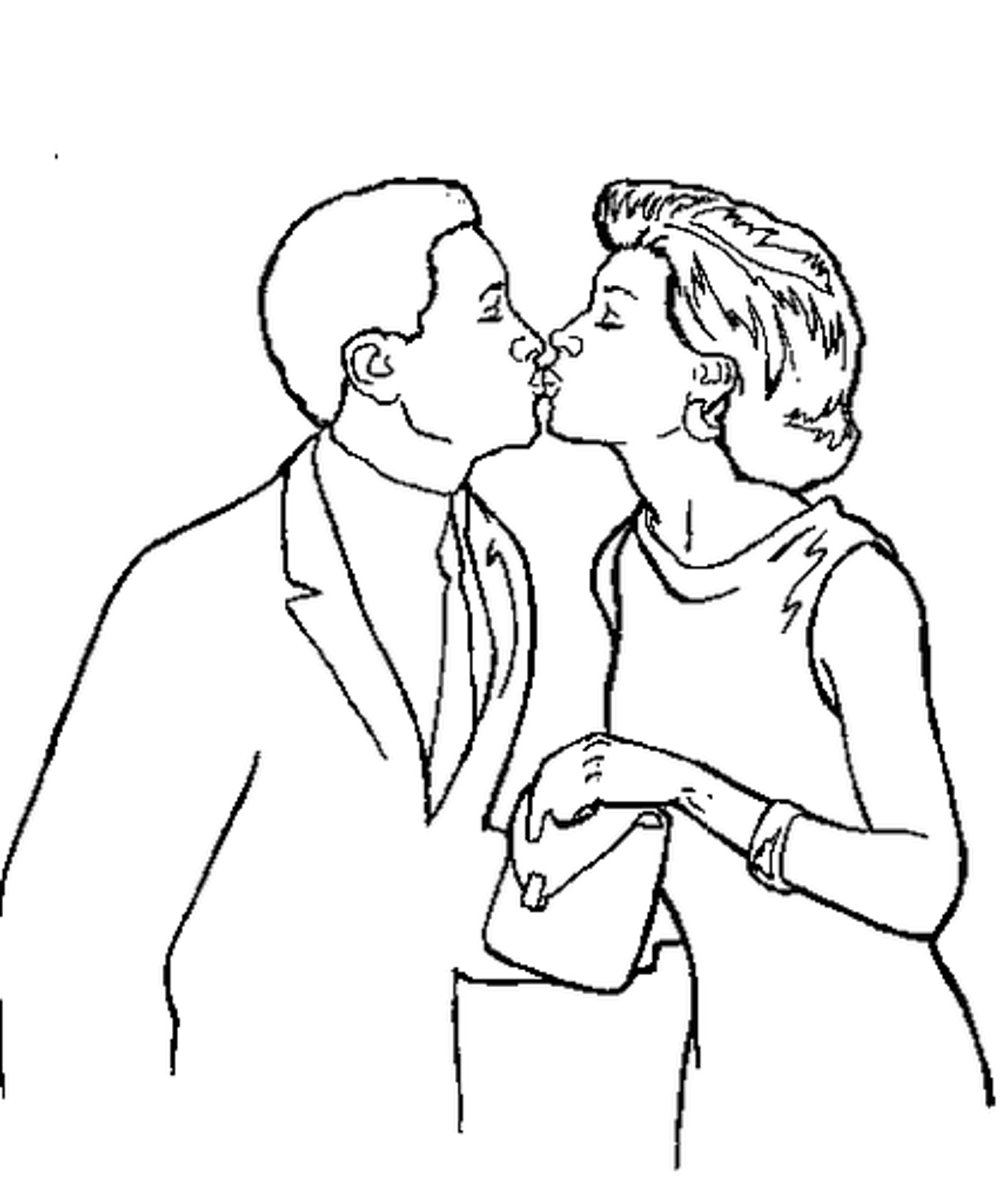 <p>to kiss each other</p>