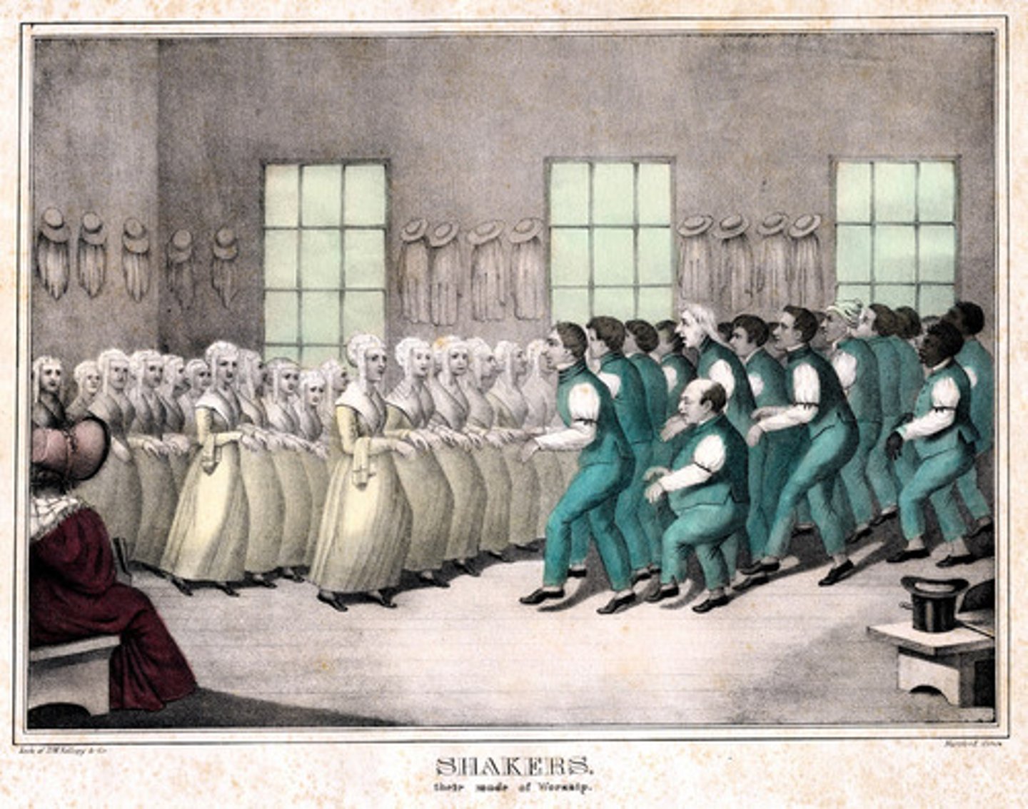 <p>1770's by "Mother" Ann Lee; Utopian group that splintered from the Quakers; believed that they &amp; all other churches had grown too interested in this world &amp; neglectful of their afterlives; prohibited marriage and sexual relationships; practiced celibacy</p>