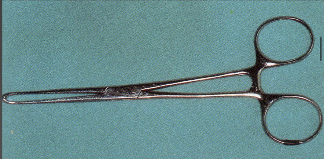 <p>Forcipression tweezers- Allis- holds tissues together&nbsp;</p>