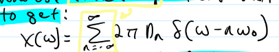 <p>let Dn be the EFS coefficients for an arbiterary periodic signal w/ period (2pi)/Wo; now use lineraity + the result from pervious example to get</p>