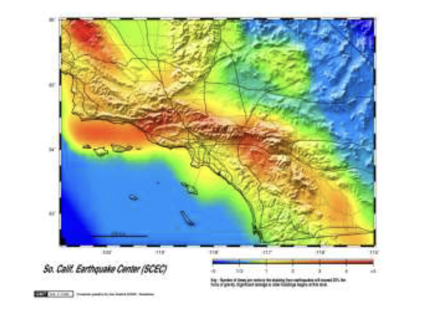 A hazard risk map of southern California