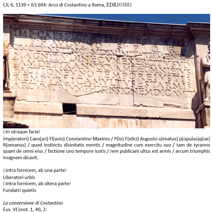 <p>CIL 6 = ILS: Arco di Costantino a Roma</p>