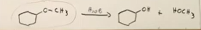 <p>Still reagent of acid or base, OH replaces part on ring and whatever is left on that oh becomes the other product.</p>