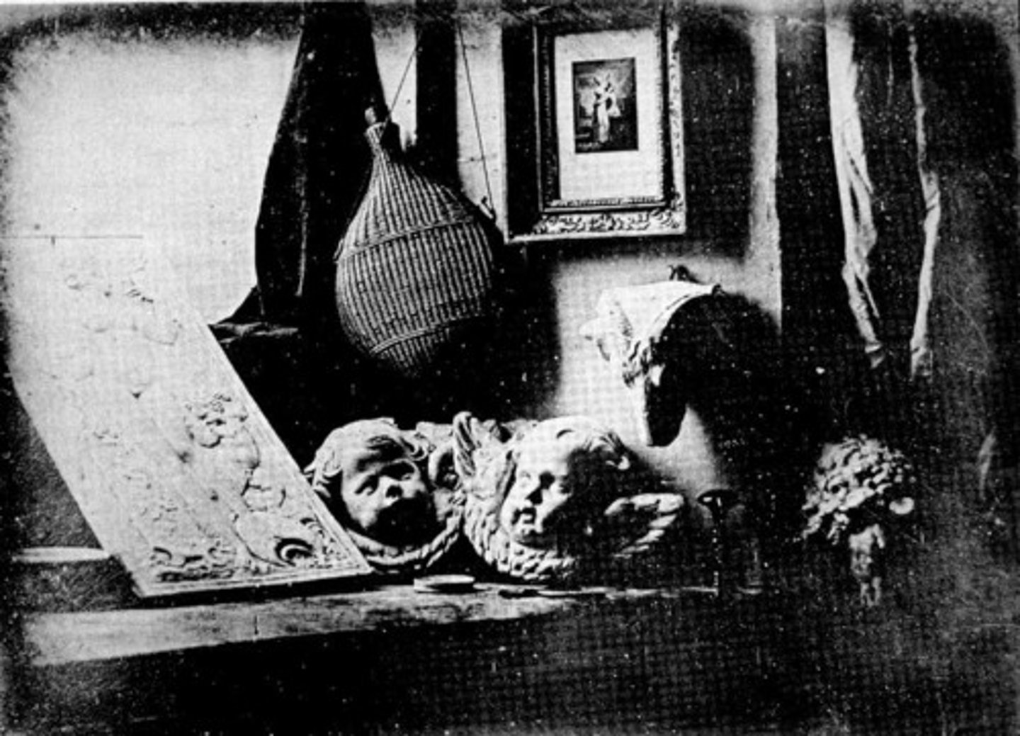 <p>Romantic. 1837. Louis Daguerre. Daguerreotype Photograph.<br>Industrial rev, technology advancements<br>INVENTION OF PHOTOGRAPHY! Caused ANXIETY-artists thought it would REPLACE them<br>Calotype- lower quality, cheap, negatives so MULTIPLE copy<br>Daguerreotype- high quality, sharp detail on shiny surface, ONE copy. Image onto METAL<br>POPULAR! MIDDLE CLASS could have PORTRAITS!<br>Inspired by painted still lifes, VANITASSS paintings<br>VARIETY in texture and town<br>New medium!!! OLD art topic</p>