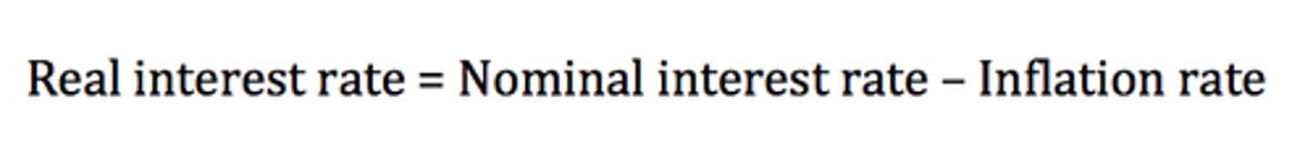 <p>Real interest rate = nominal interest rate - inflation rate</p>