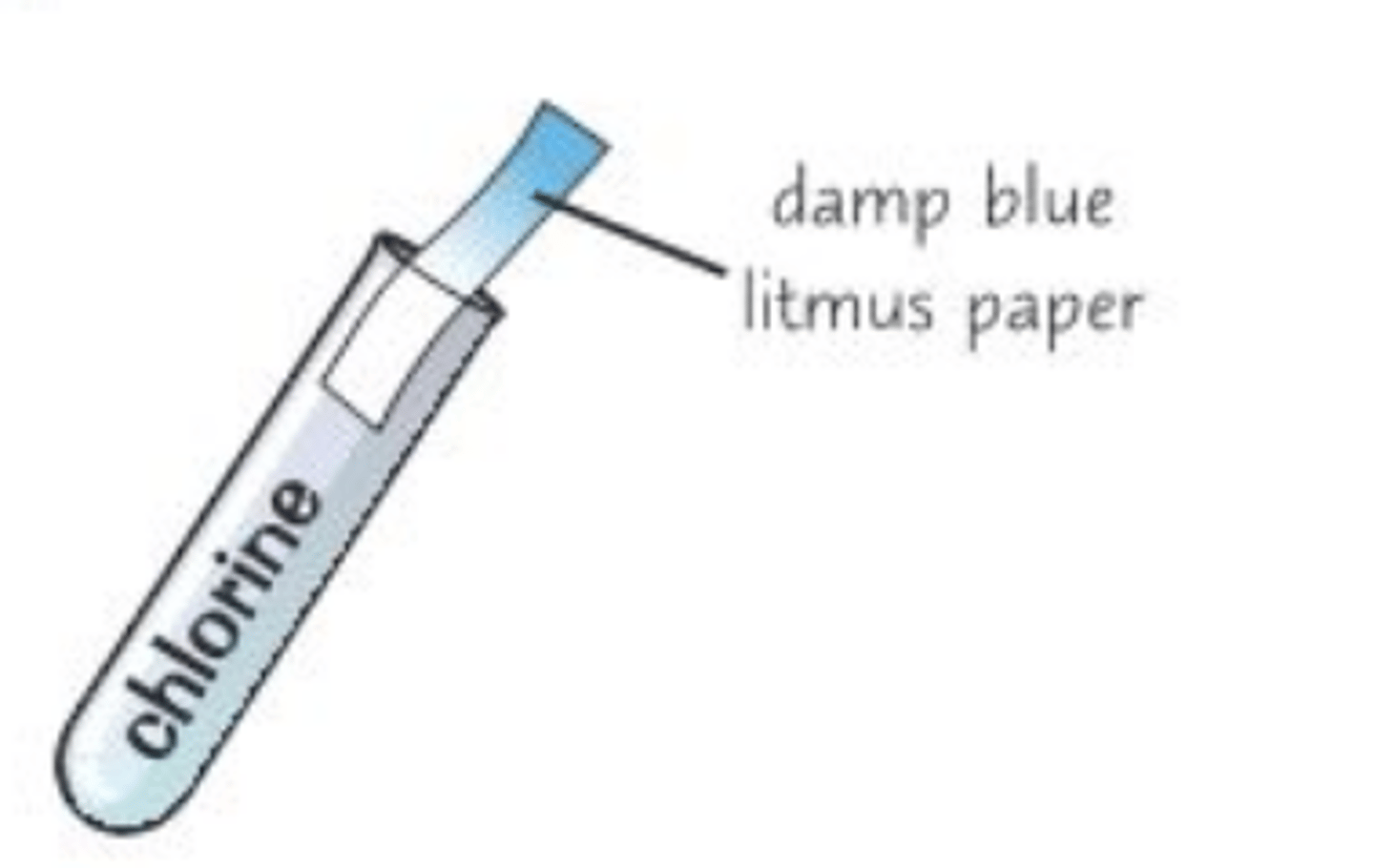 <p>Bleaches damp litmus paper</p>
