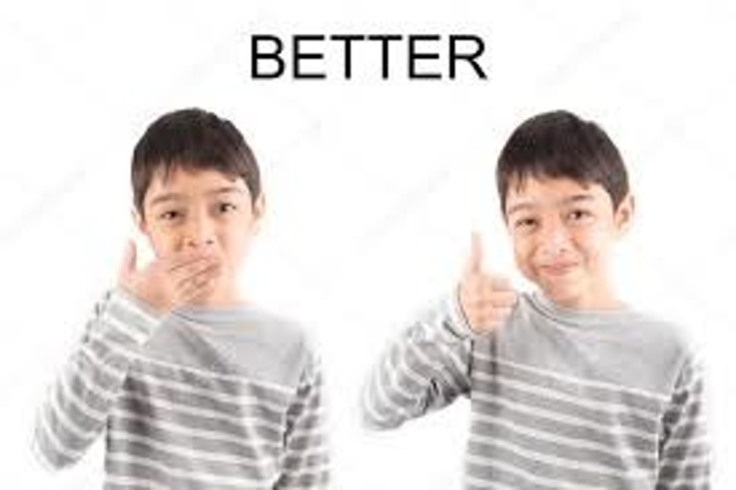 <p>Starting with B handshape over mouth, pull hand toward dominant side and form a thumbs up sign at the level of the chin.</p>