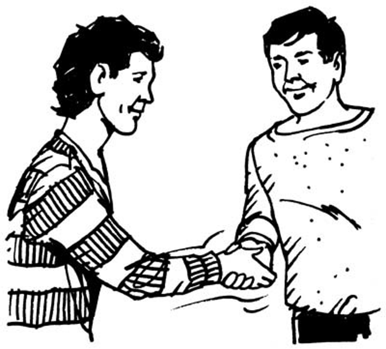 <p>to shake hands with each other</p>
