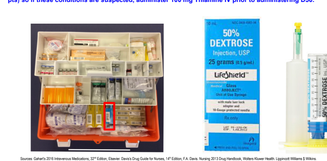<p>Fuel for cells, mainly given for low blood sugar</p><p>Adult: 12.5-25g slow IV push as needed<br>Ped: 0.5-1g/kg IV of 25% dilution. refer to MI-MEDIC cards<br>Infant: 0.5-1g/kg IV 10%</p>