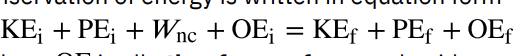 <p>the general law that total energy is constant in any process; energy may change in form or be transferred from one system to another, but the total remains the same</p>