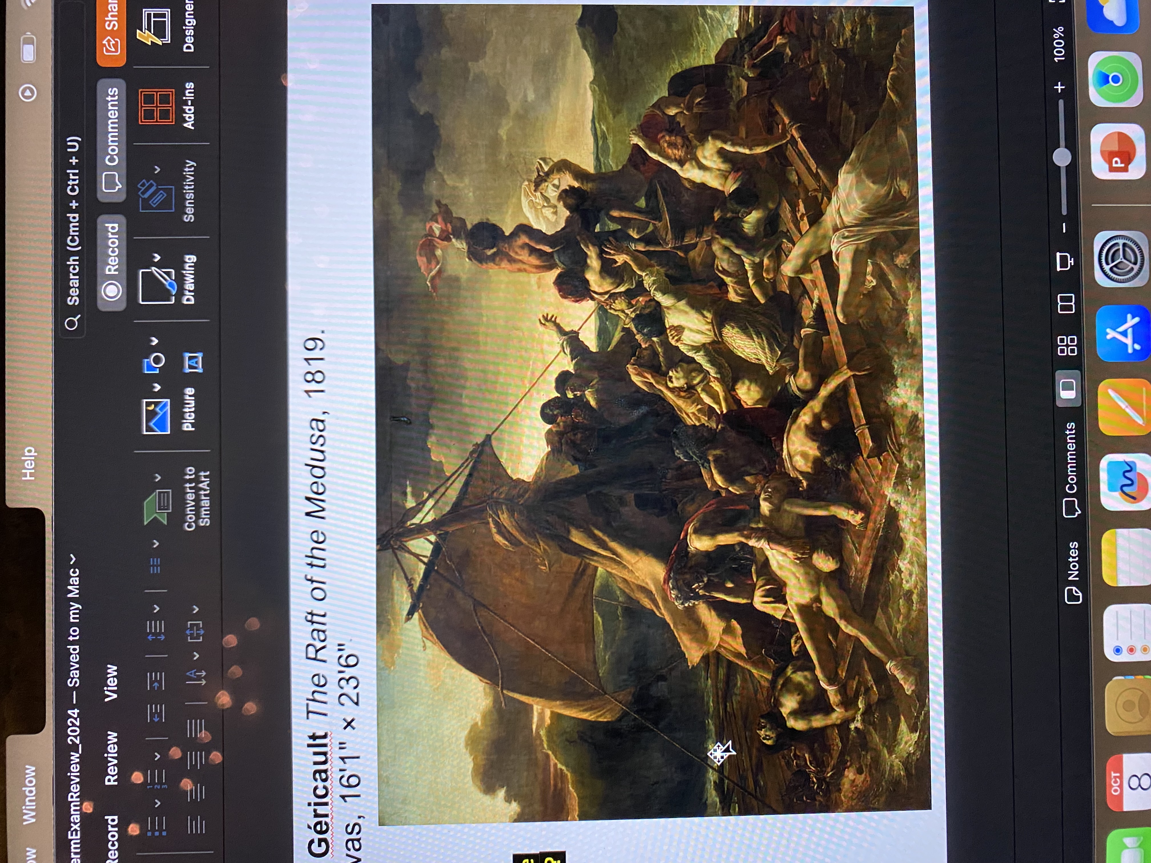 <p><span><strong>Théodore Géricault </strong><em>The Raft of the Medusa</em>, 1819. <br>Oil on canvas, 16'1" × 23'6"</span></p>