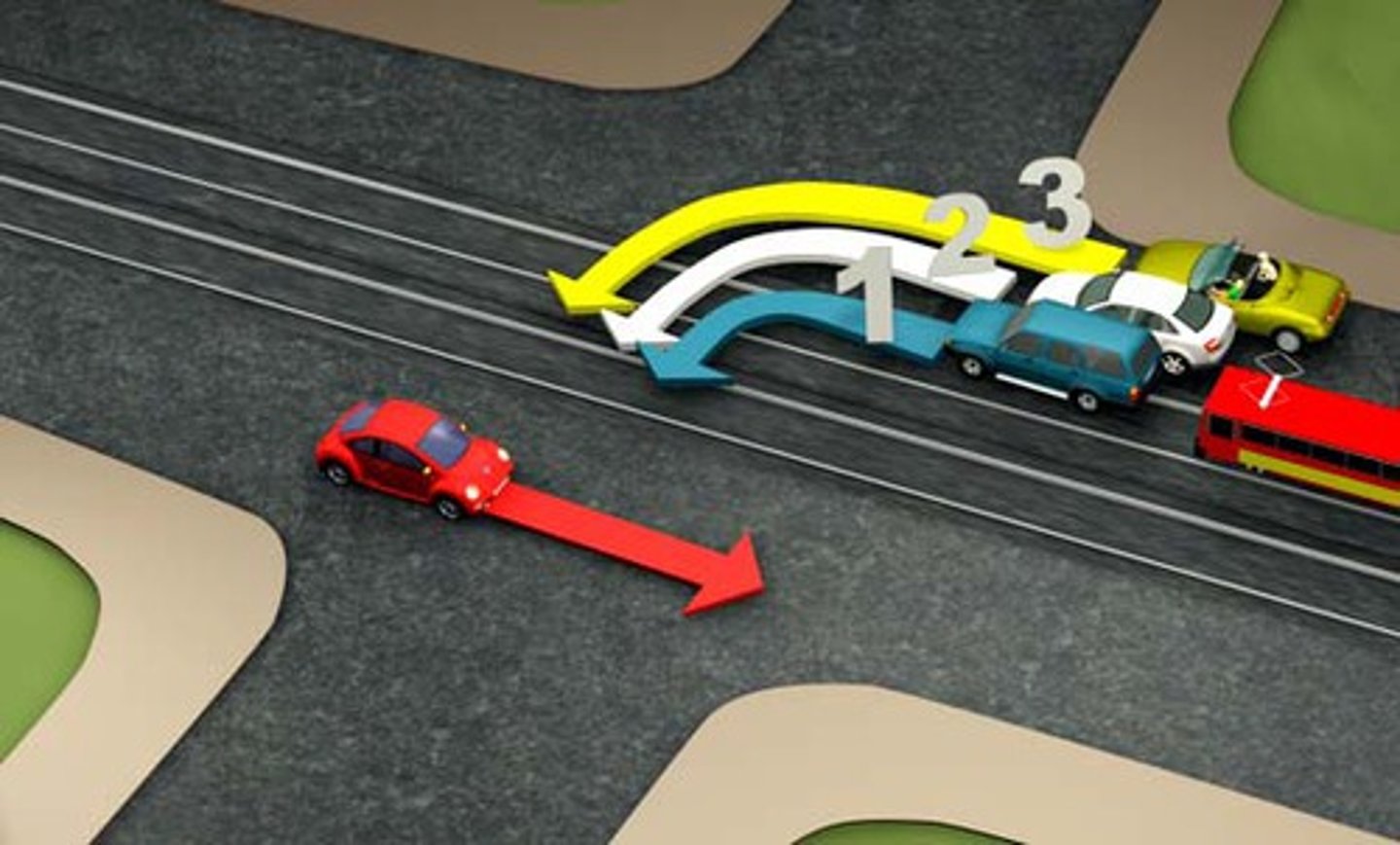 <p>Vehicles 1 and 3.</p>