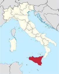 <ul><li><p>Sicily</p></li><li><p>Large triangular island off the &quot;toe of the boot&quot; of Italy-</p></li></ul>