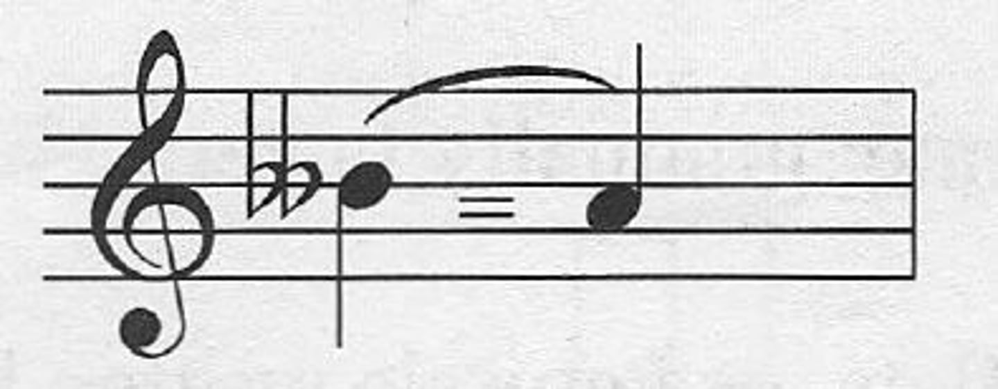 <p>two flats placed before a not, indicating to lower the note a whole step</p>