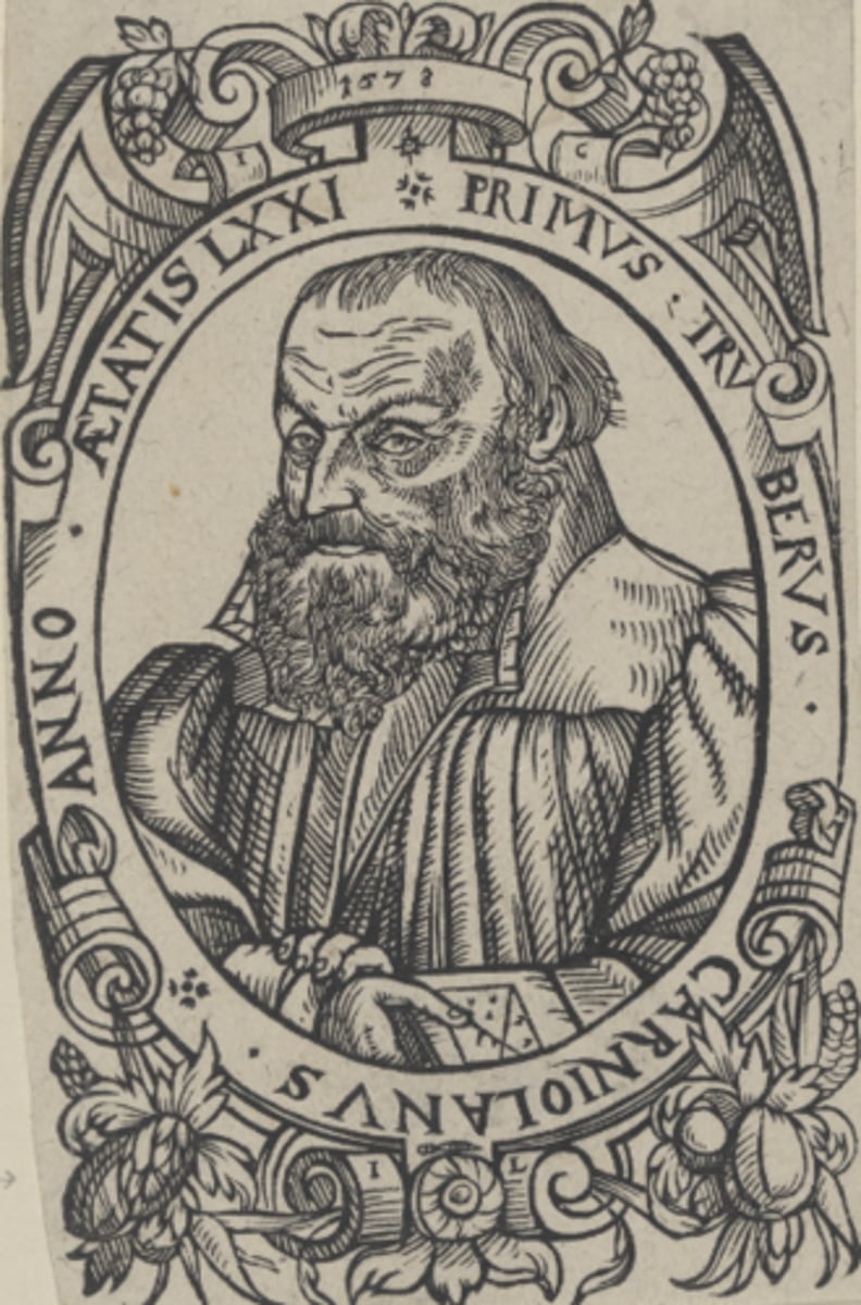 <p>A Protestant reformer who had the first book of Slovenia printed in 1551 and also authored it in the Slovene language: the Abecedarium along with the Catechismus. This book is an eight-leaf booklet for helping people learn the alphabet.</p>