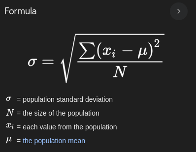 <p>A statistical measure that quantifies the amount of variation or dispersion in a set of data values. It indicates how much individual data points differ from the mean. </p>