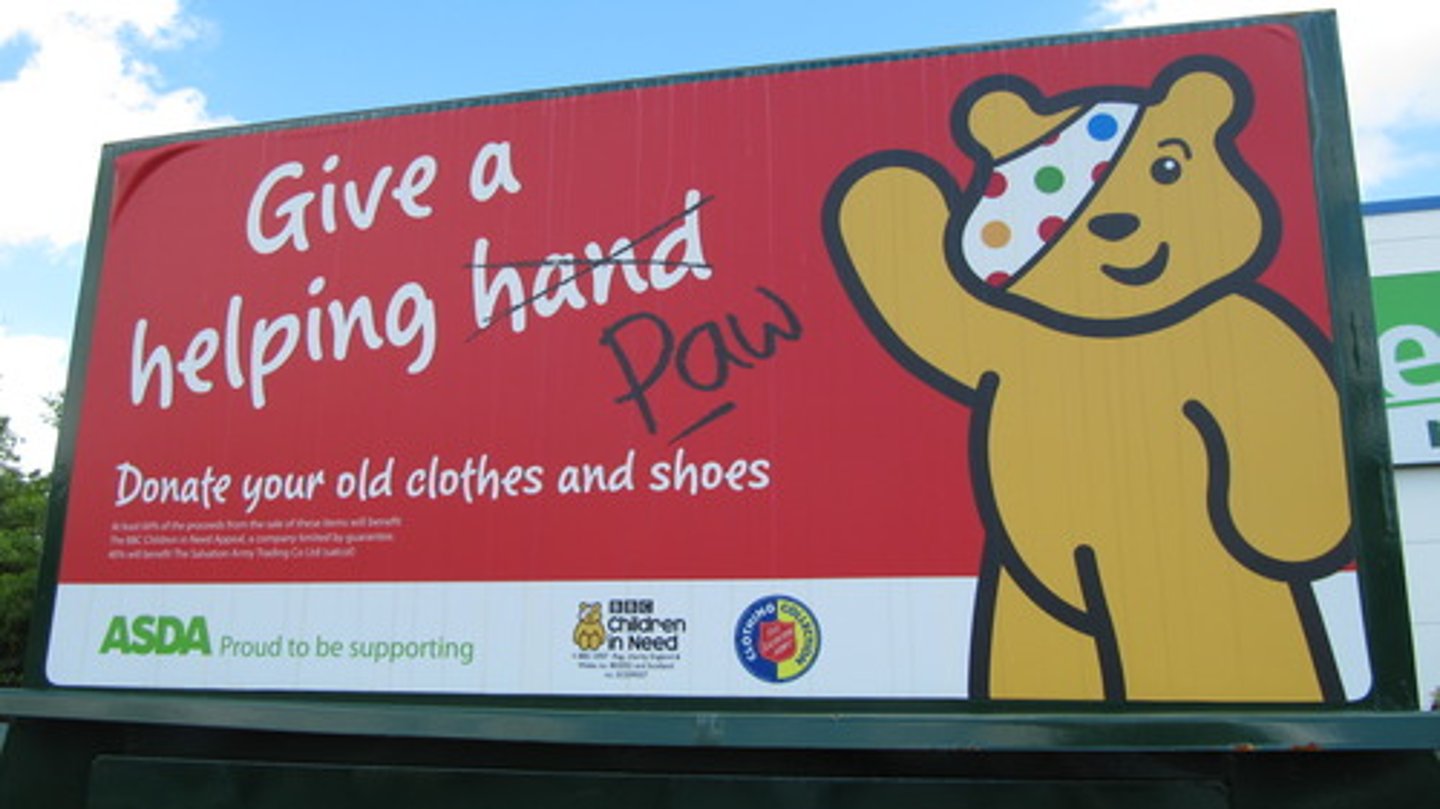 <p>The effort to promote human welfare; an act or gift aimed at helping others.</p>