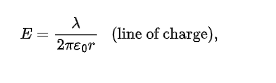 <p>perpendicular to the line</p><p>has magnitude where r is the perpendicular distance from the line to the point </p><p></p>