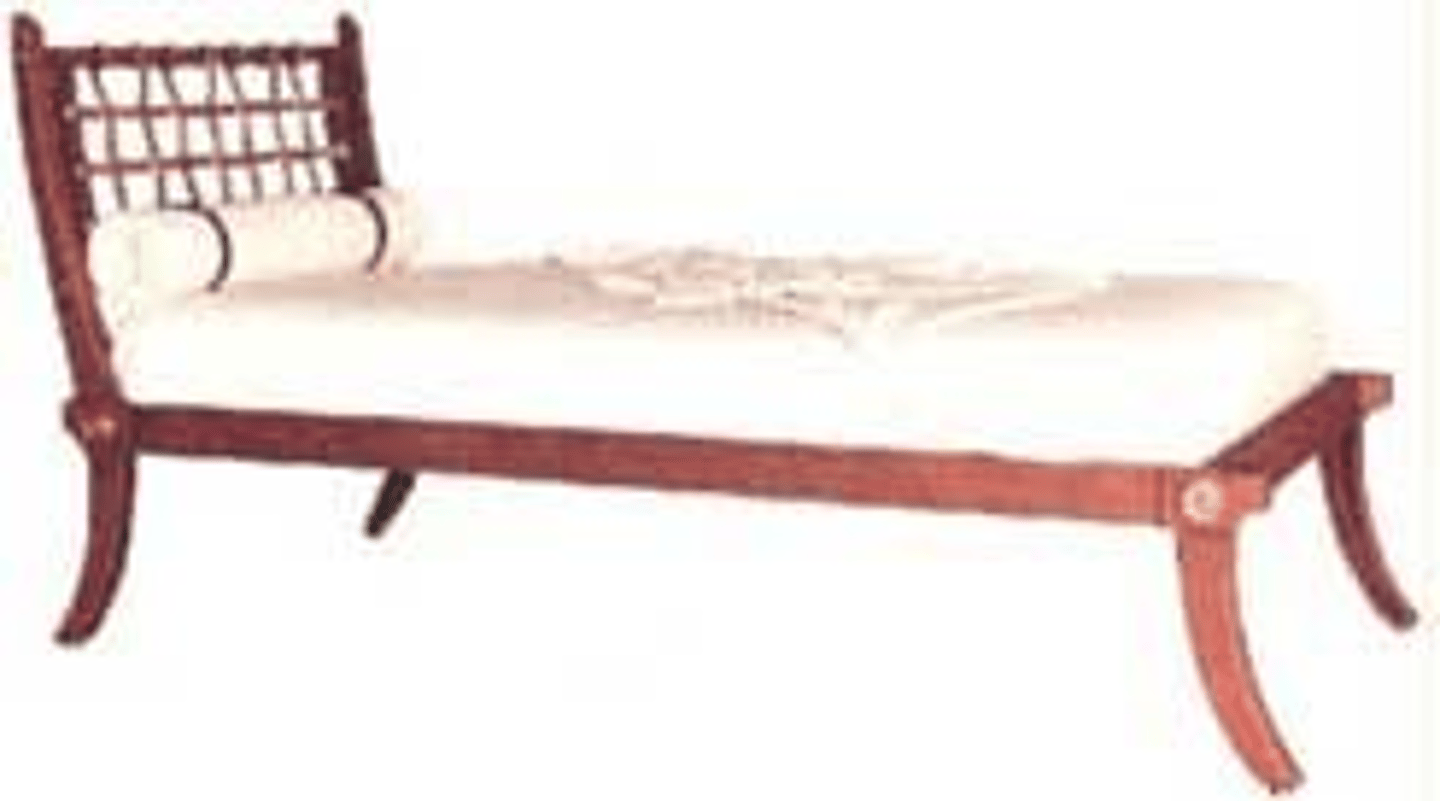 <p>Greek</p><p>Bed or couch; for eating during the day, and or sleeping at night</p>