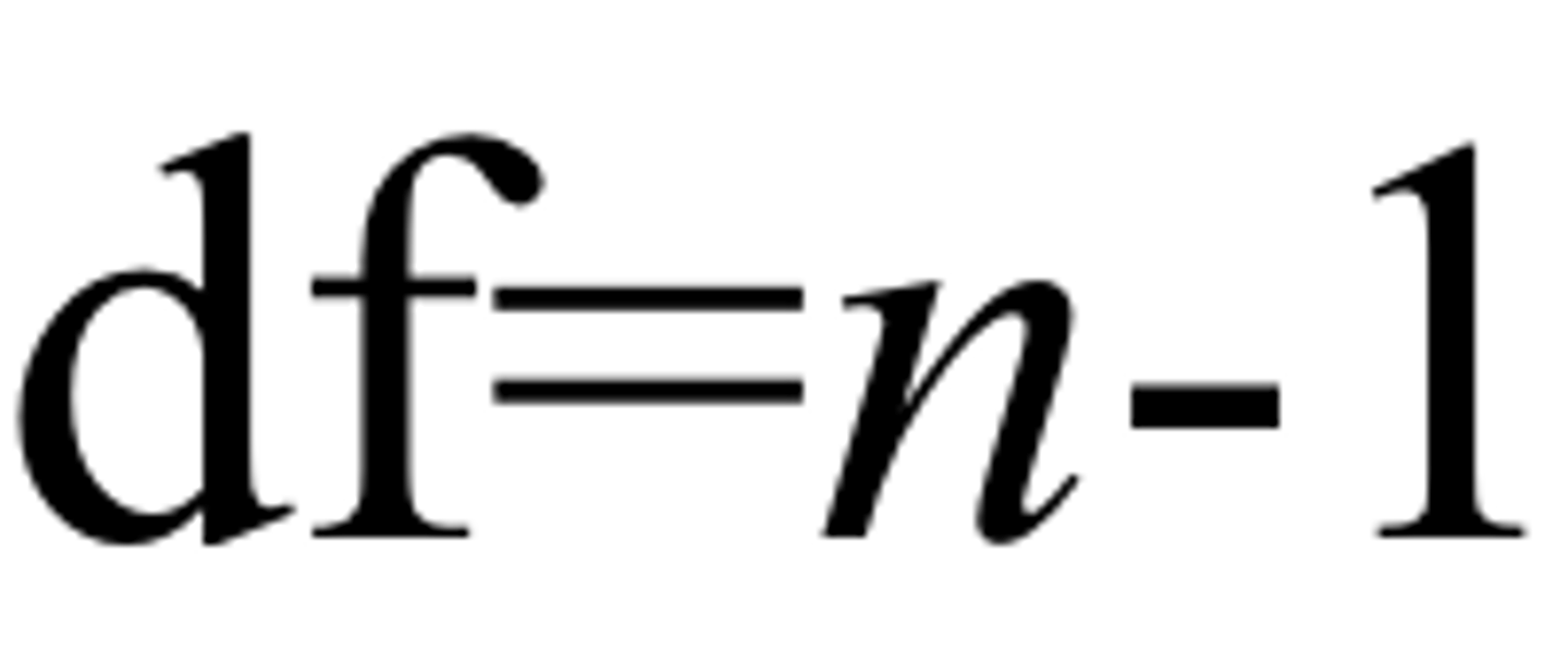 <p>The number of individual scores that can vary without changing the sample mean. Statistically written as 'N-1' where N represents the number of subjects.</p>