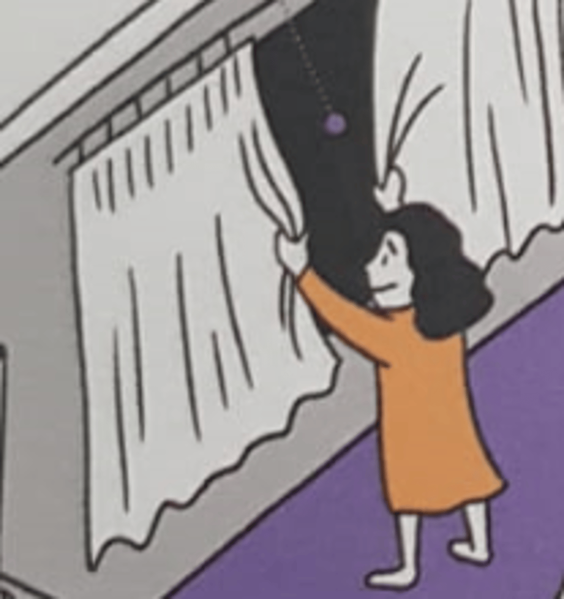 <p>to draw/close the curtains</p>