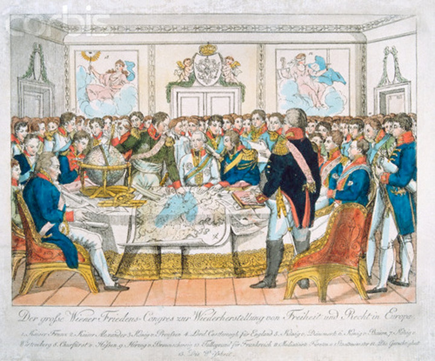 <p>Convention of major European powers to redraw the boundaries of continental Europe after the defeat of Napoleonic France.</p>