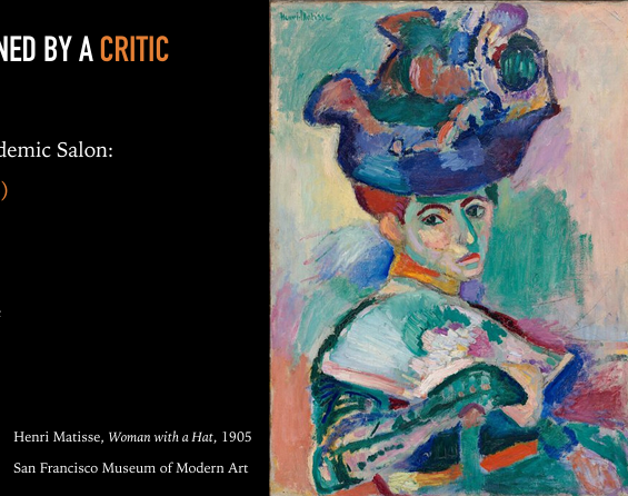<ul><li><p>France</p></li><li><p>Early 20th century, since 1905</p></li><li><p>Vivid and arbitrary colours; stark color contrasts</p></li><li><p>sense of ‘flatness’ (color of the table cloth are merged with the red background); but perspective achieved through the chair, human figure, and window view</p></li><li><p>Subjectivity, simple forms</p></li><li><p>ex. Woman with a Hat, Henri Matisse, 1905 —&gt; no shadows on the face, green colours</p></li></ul><p></p>