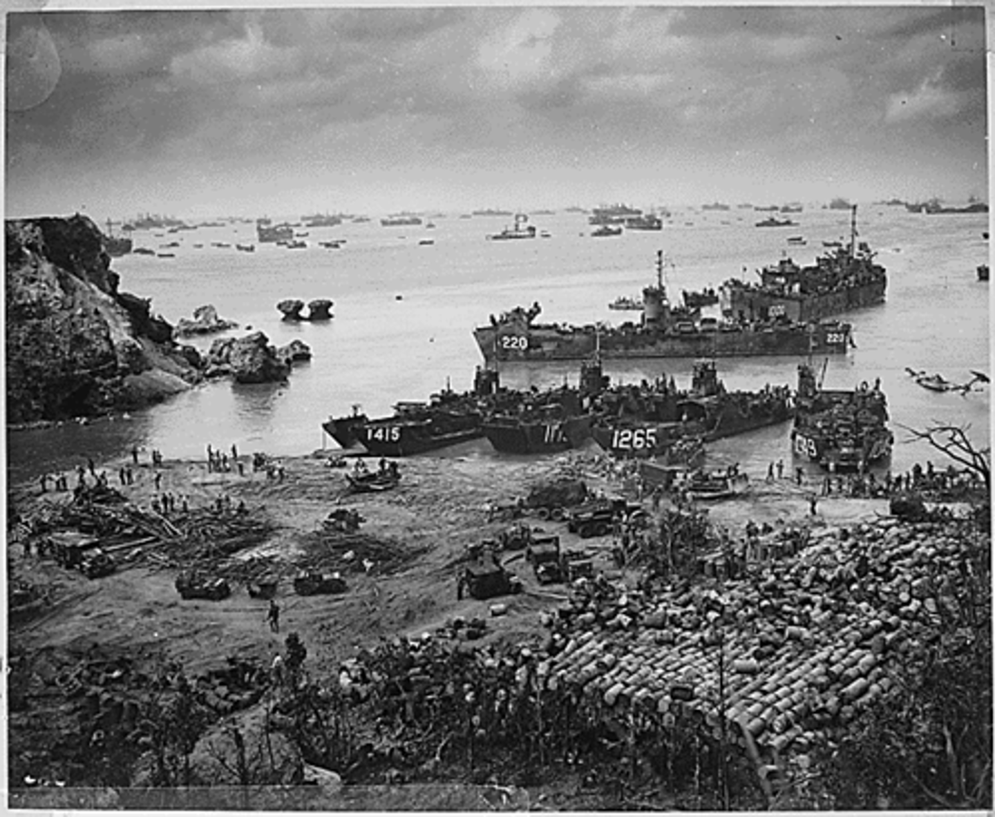 <p>(1945) World War II victory for the Allied troops that resulted in the deaths of almost all of the 100,000 Japanese defenders; the battle claimed 12,000 American lives. Early 1945 battles that showed the Americans how difficult it would be to invade the islands of Japan.</p>