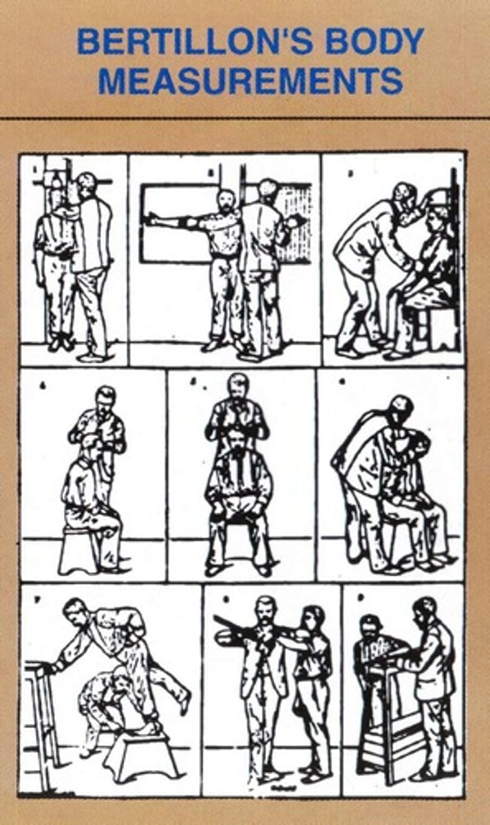 <p>Measurement system for identifying individuals based on body dimensions.</p>