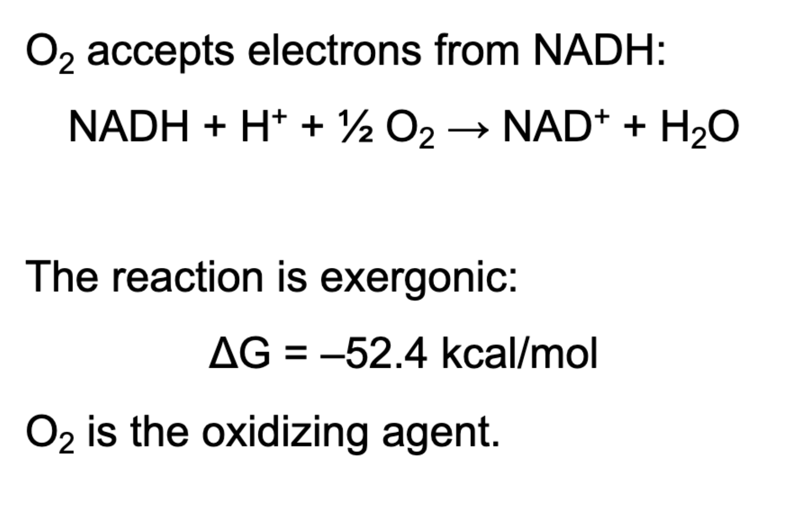 <p>NADH</p><p>NADH becomes oxidized to NAD<sup>+</sup>, it is recycled and available to take more electrons in glycolysis </p>