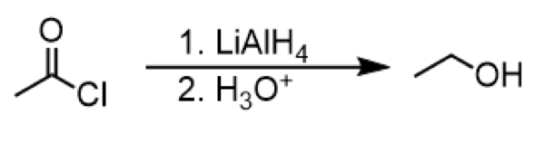 <ul><li><p>reagents: 1. LiAlH<sub>4</sub> 2. H<sub>3</sub>O<sup>+</sup></p></li></ul><p></p>