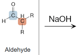 <p>What is the product of the reaction between aldehyde and NaOH?</p>