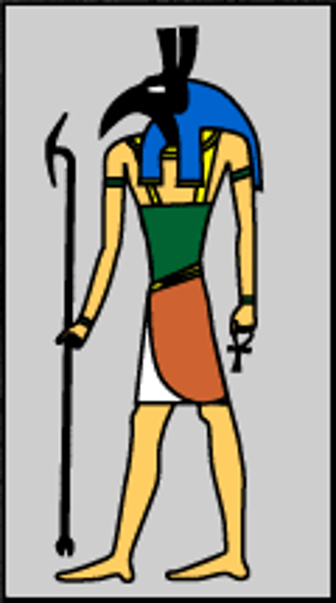 <p>Hybrid animal creature</p><p>Cult following: Nubt</p><p>Strength, depicted with red</p><p>"taming a beast"</p><p>-He was considered a disruptive and malevolent force in Egyptian mythology, known for his jealousy and hostility towards his brother Osiris, whom he murdered in his quest for power.</p><p>-Seth was also associated with protection and strength, particularly in his role as a defender against the forces of chaos and disorder.</p><p>-Despite his negative reputation, Seth was sometimes venerated as a protective deity, particularly by warriors and desert nomads who sought his strength and ferocity in battle.</p>