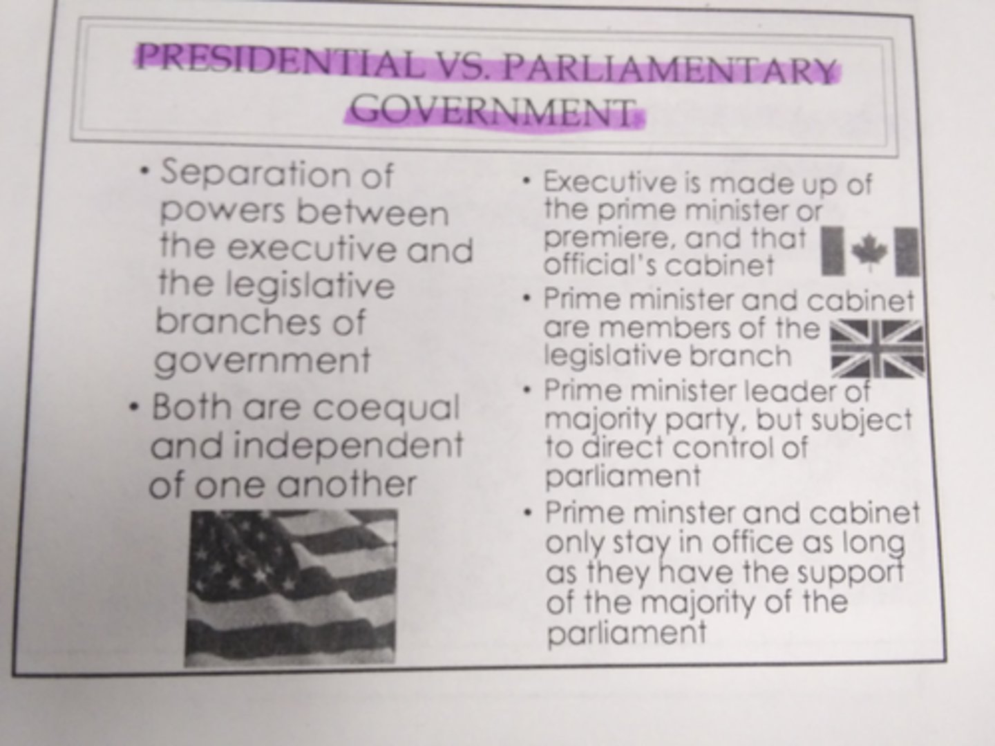 <p>An executive dominated by one individual, such as a president or a strong, dominant Prime Minister.</p>