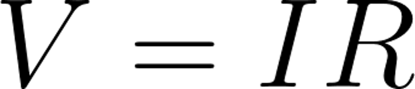 <p>potential difference = current x resistance</p>