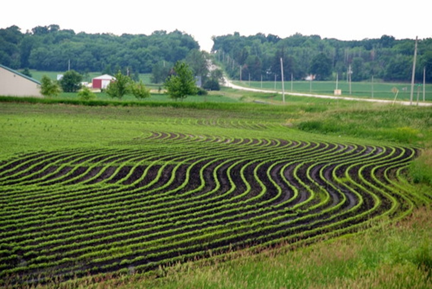 <p>involves plowing and planting crops in rows across the slope of the land rather than up and down</p>