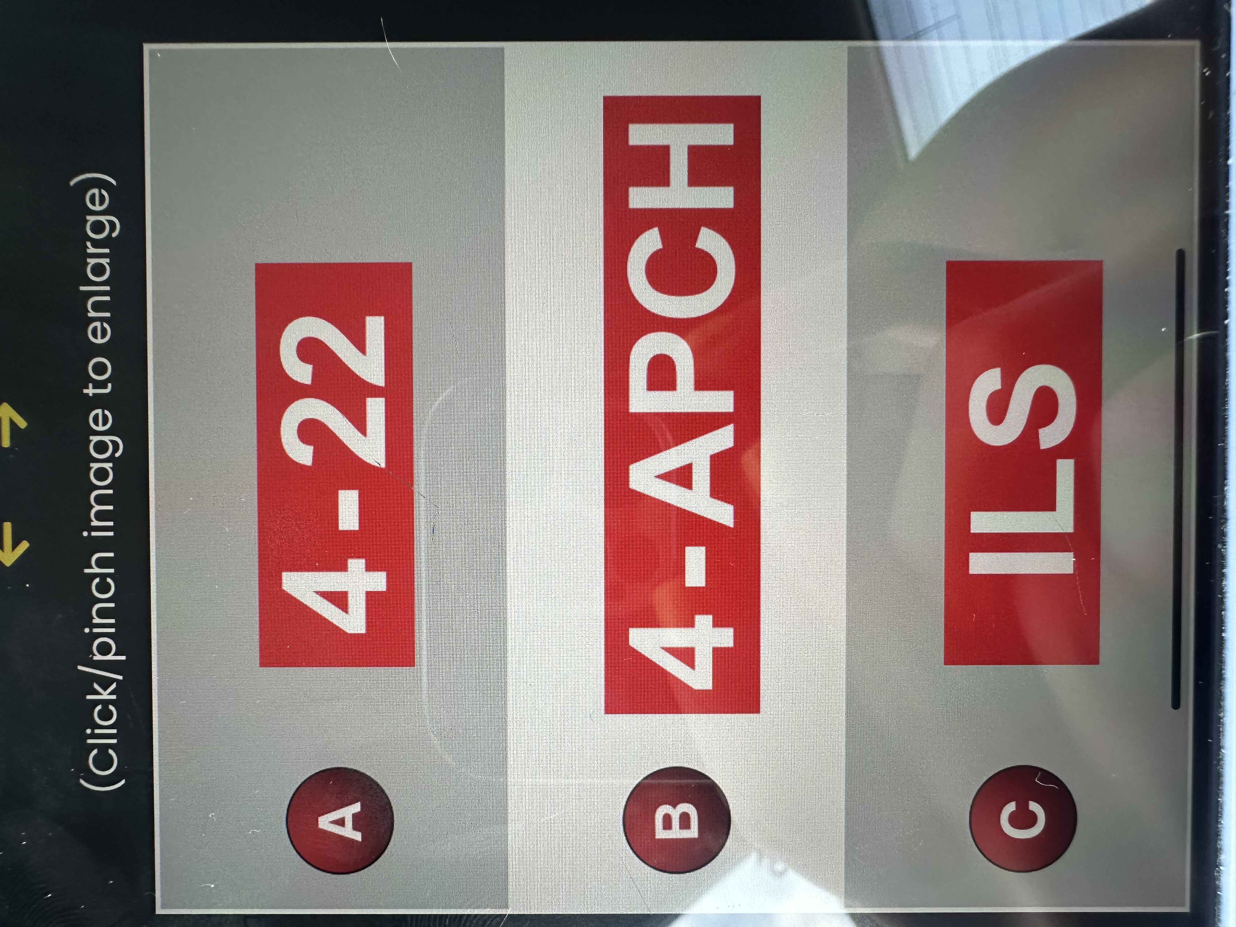 <p><span>You are holding short of the runway at a towered airport on a midfield taxiway. To your left you see the red sign shown in the figure and labeled A.</span></p><p><span>The tower controller clears you for an intersection takeoff on Runway 22. Which direction must you turn for the takeoff?</span></p>