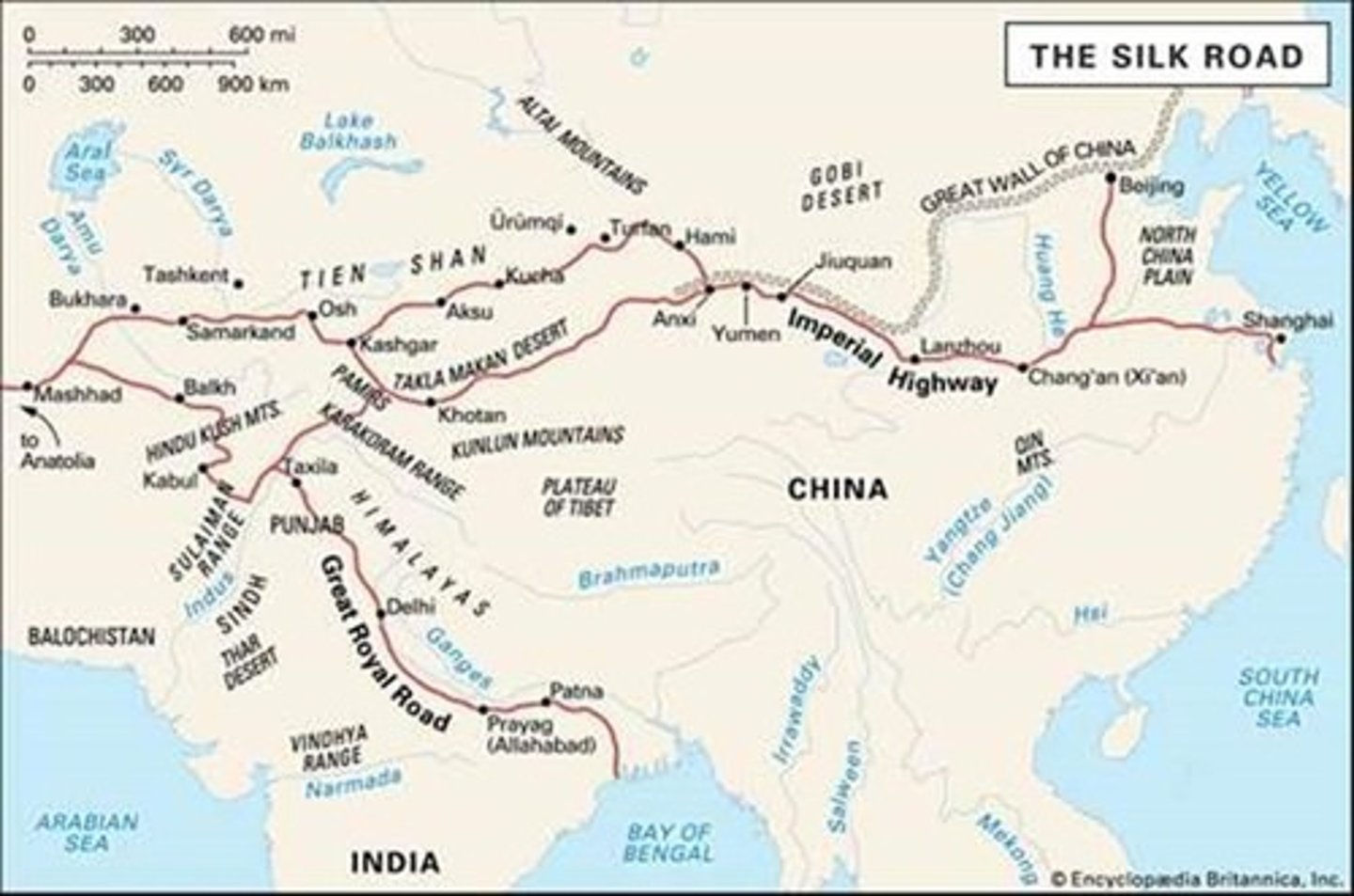 <p>The Silk Road, which connected Asia, Africa, and Europe.</p>