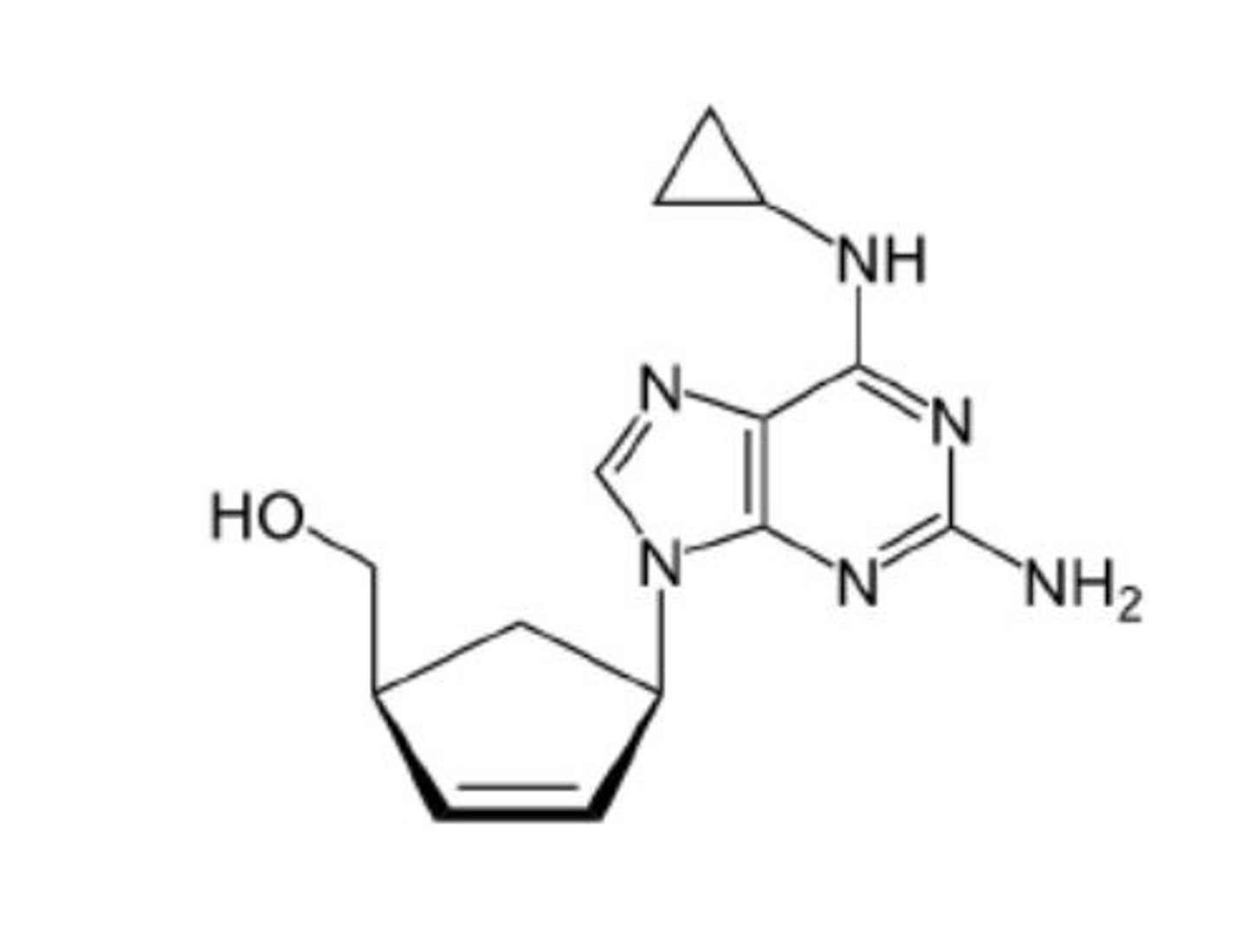 <p>carbocyclic guanosine analog NRTI</p>