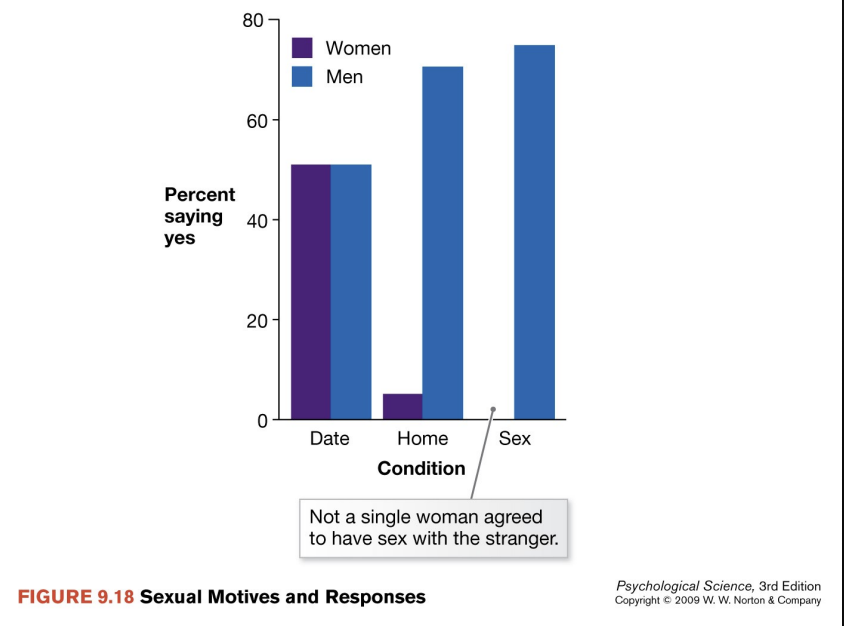 <p>0% of women agreed to sex with a stranger</p>