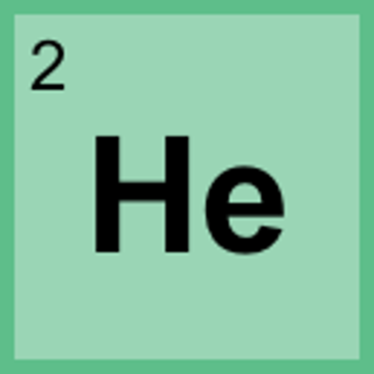 <p>Symbol: He<br>Atomic Mass: 4.00<br>Atomic Number: 2</p>